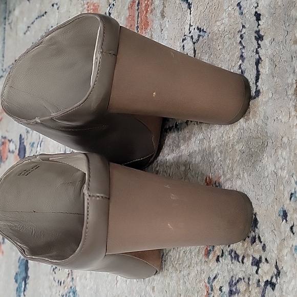 Pour La Victoire gray leather heeled mules - Picture 4 of 11